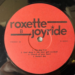 Винтажная виниловая пластинка LP Roxette Joyride (Россия 1992) The Big Love