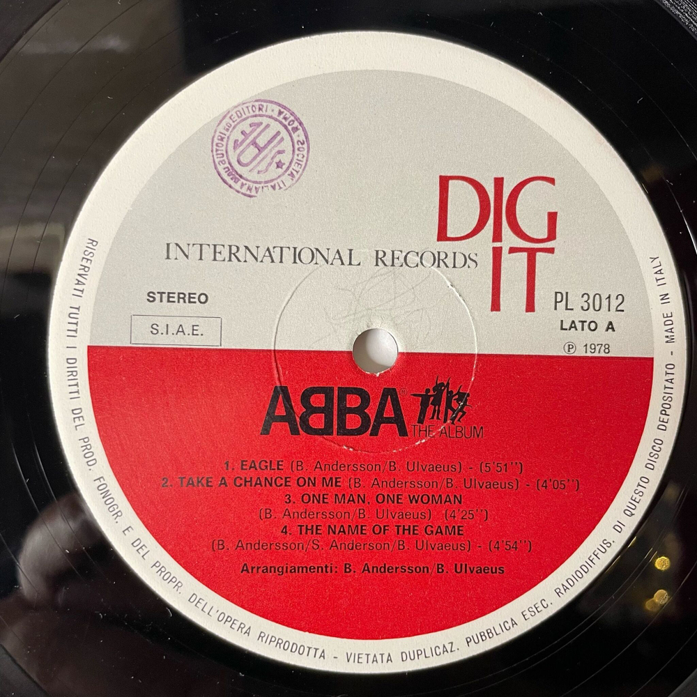 Винтажная виниловая пластинка LP ABBA АББА The Album Альбом (Италия 1978) Take A Chance On Me