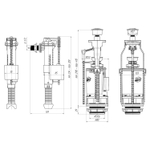 Арматура к смыв. бачку 2-х Кноп. АНИпласт хром  бок/подв WC9010C Ани Пласт