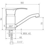 Смеситель для раковины, РМС, с картриджем, хром, SL86-004-15