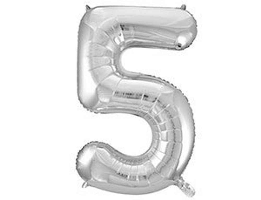 Шар фольга 26" "Цифры" 0 - 9 (66 см) серебро