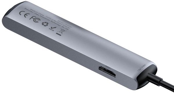 Переходник Baseus Mechanical eye Six-in-one HUB 6в1 (CAHUB-J0G) Type-C to USB3.0x3/ HDMI/ Lan/ Type-C PD для MacBook Графитовый