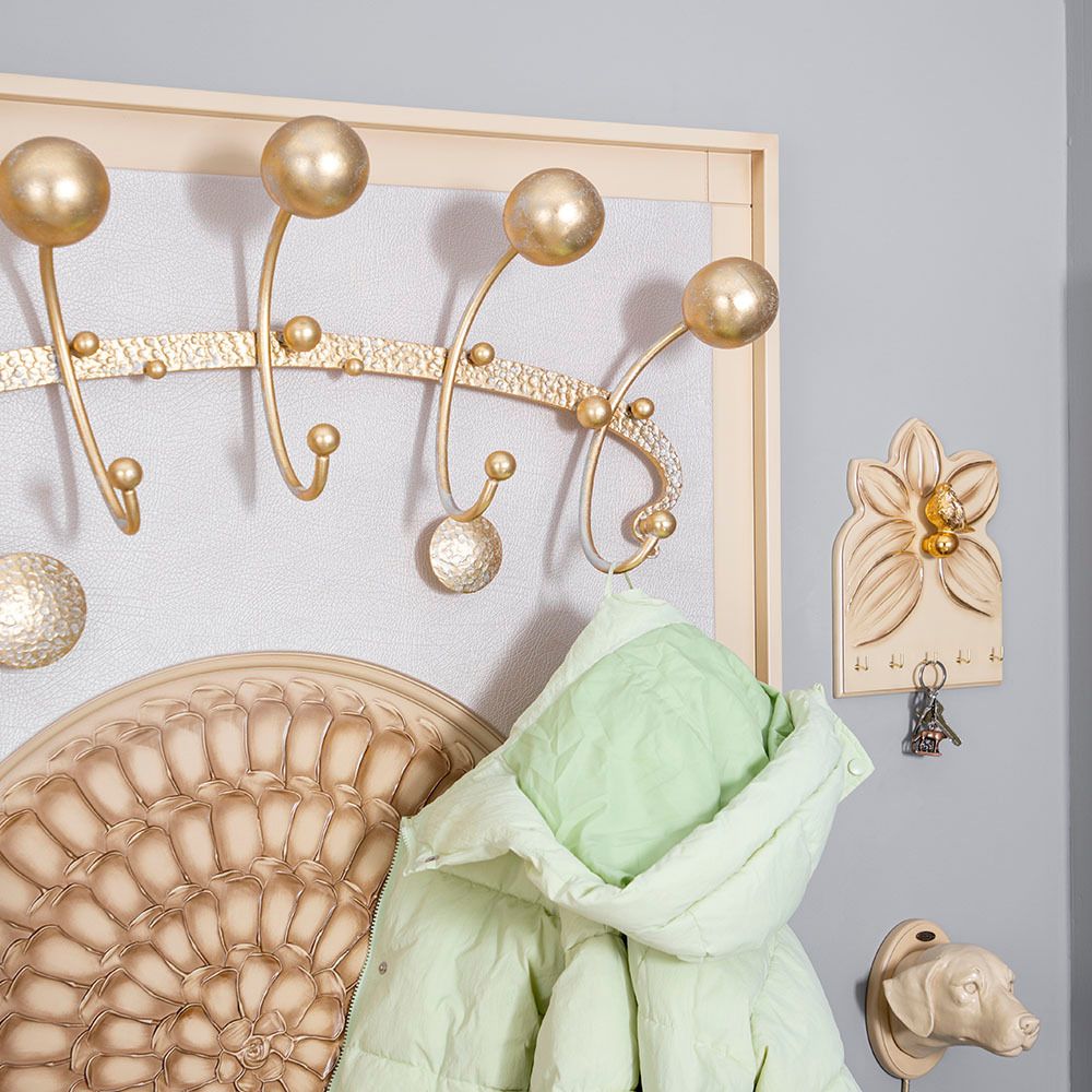 Вешалка настенная Heri 2 Айвори Мраморное золото