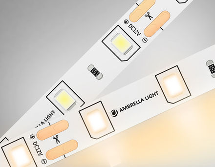 Ambrella Светодиодная лента Ambrella Light GS1001 2835 60Led /4.8W m/ 12V IP20 3000K 5m /кратность резки 50mm LED Strip 12V GS1001