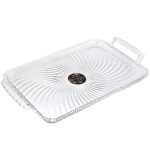 Поднос пластиковый «Кристалл» 40*23,5*4см с ручками