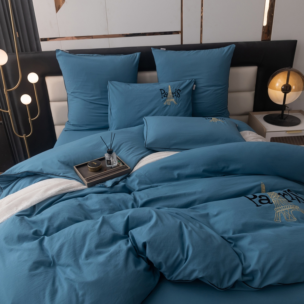 КПБ Mood of Paris на резинке MPR016, Евро, 4 наволочки, простынь 160*200*35