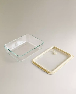 ZARA HOME ГЕРМЕТИЧНЫЙ КОНТЕЙНЕР ДЛЯ ПИЩЕВЫХ ПРОДУКТОВ, 1400 МЛ, КРЕМОВЫЙ