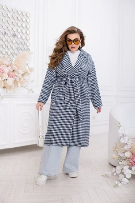 Пальто 2352-Синий-белый Minova Фото 1