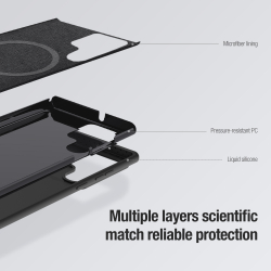 Чехол для Samsung Galaxy S23 Ultra от Nillkin с шелковистым силиконовым покрытием и поддержкой беспроводной зарядки, серия CamShield Silky Magnetic Silicone