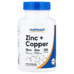 Nutricost, Цинк + медь`` 120 капсул