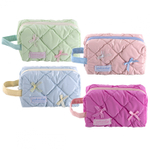 Пенал - косметичка Alingar, ткань, молния, петля, 160 х 100 х 70 мм, "Wish me WELL", микс (розовый, голубой, св-зеленый, св-розовый), европодвес