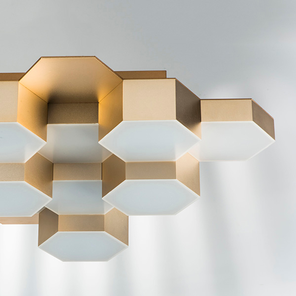 750123 Люстра потол FAVO LED-60W 2880LM ЗОЛОТО 4000K