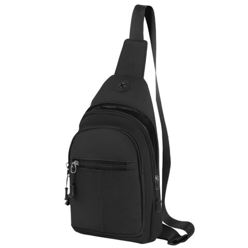 Рюкзак однолямочный HEIKKI PROMPT (ХЕЙКИ), 2 отделения, черный, 30х16х6 см, 273926