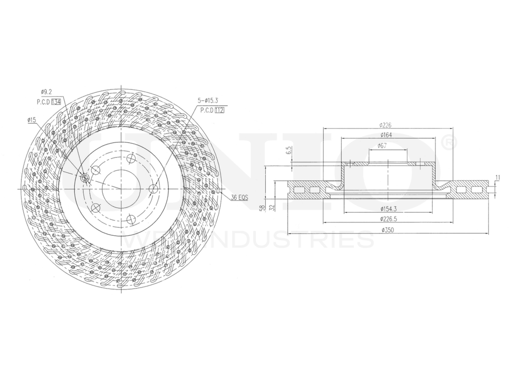 Диск тормозной передний UNIO BRD-20446