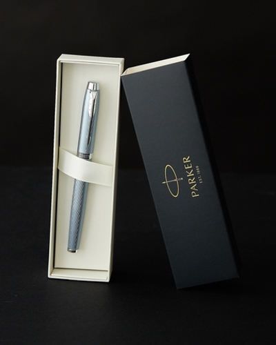 Ручка роллер Parker IM Premium T318 Blue Grey CT F черные чернила, в подарочной коробке