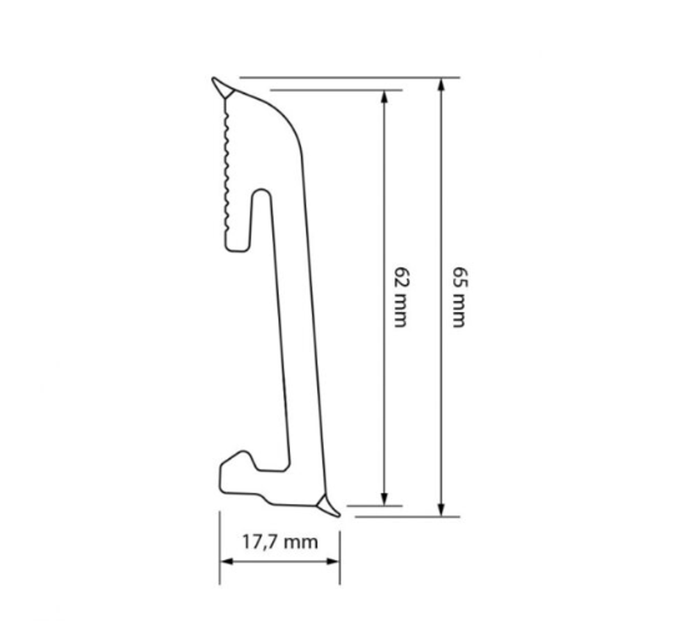 Плинтус SALAG ALPHA Szarny lux (Black) 65 мм