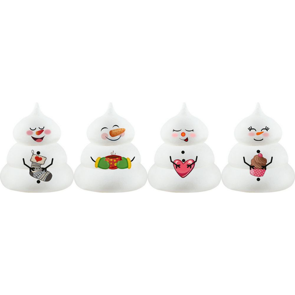 Сахарные фигурки "Снеговичок", 30х35 мм, 4 шт