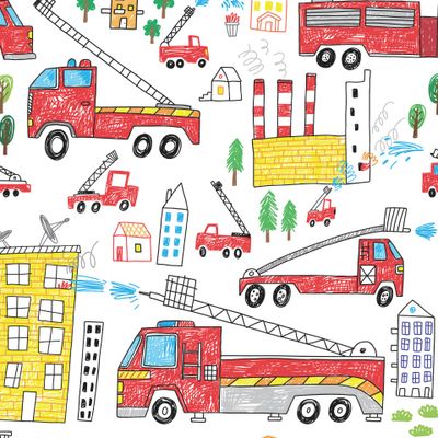 пожарные машины в городе