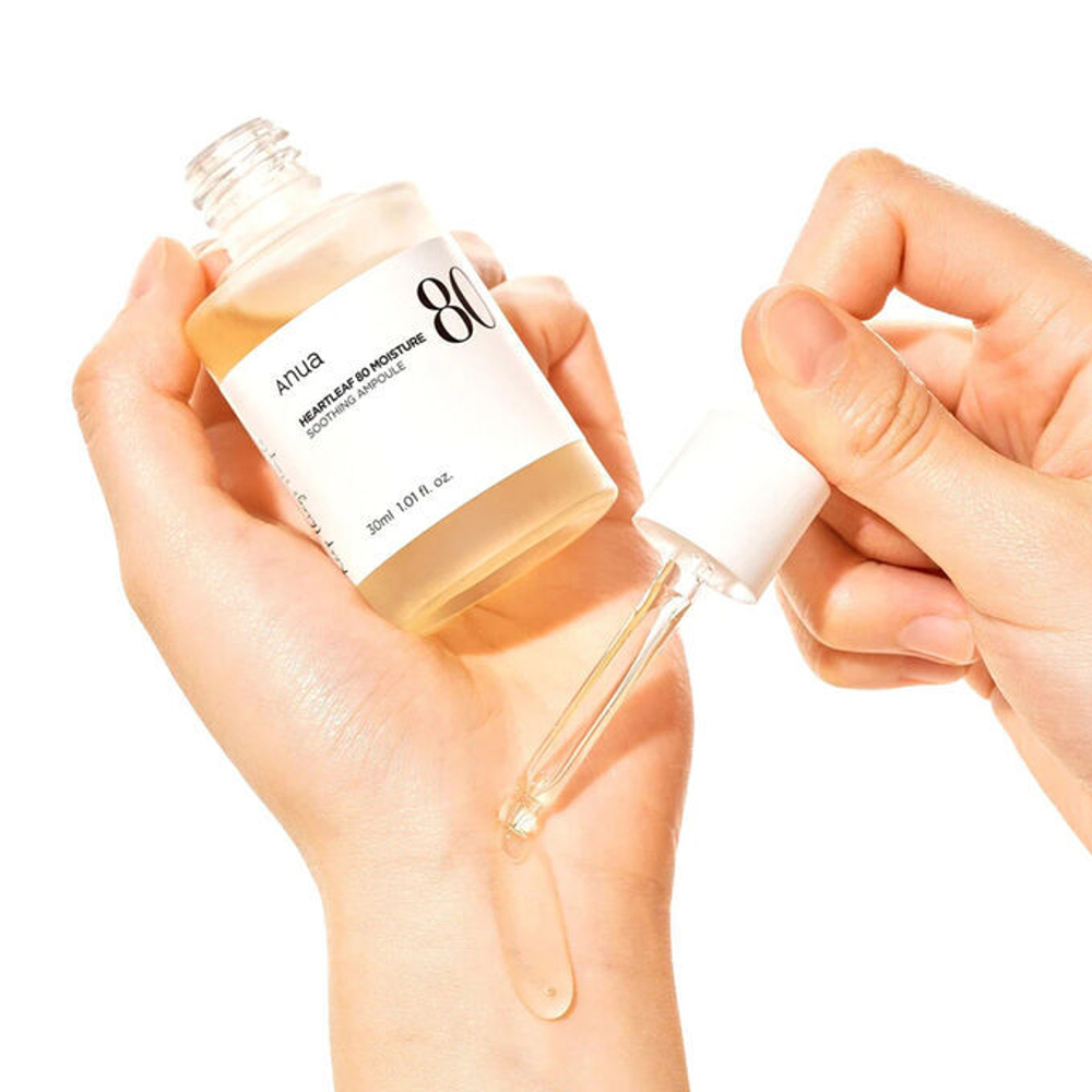 Успокаивающая сыворотка на основе хауттюйнии Anua Heartleaf 80% Moisture Soothing Ampoule, 30мл