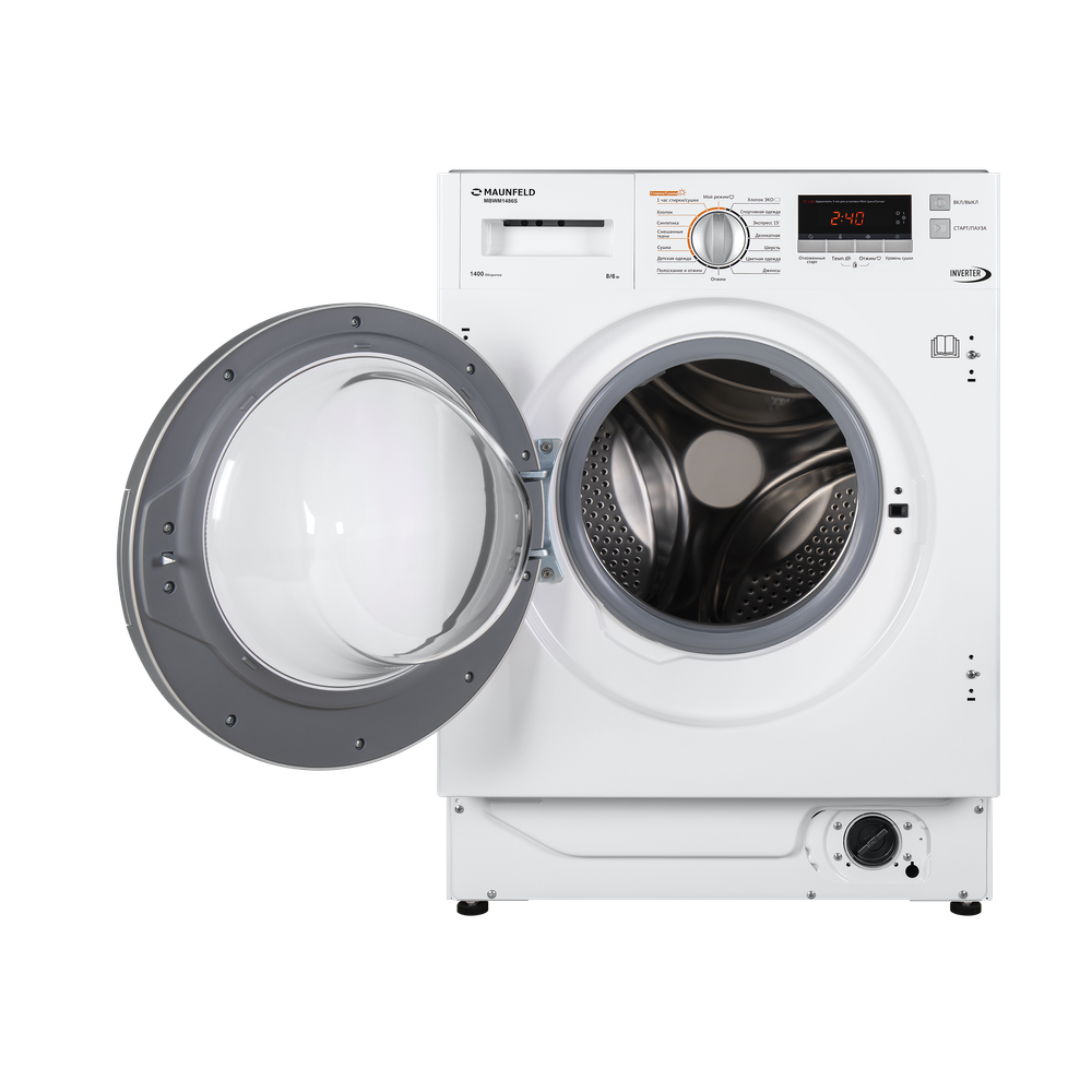 Встраиваемая стиральная машина с сушкой и инвертором  MAUNFELD MBWM1486S