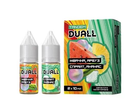 Жидкость Duall Tandem, 30 мл, Light Спрайт Ананас/Жвачка Арбуз