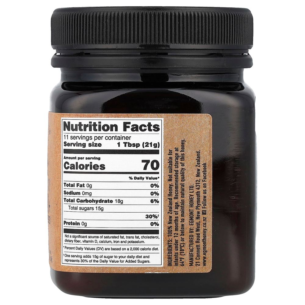 Egmont Honey, Разноцветный мед манука, необработанный и непастеризованный, MGO 50+, 250 г (8,82 унции)