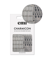 Charmicon 3D Silicone Stickers №159 Квадраты серебро