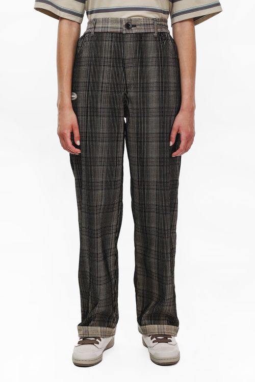 Брюки Ymkashix Velvet Tartan коричневые / черные