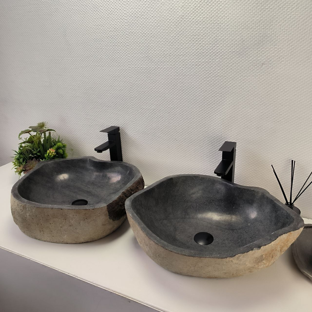 Раковина из речного камня ПАРА! RS-63838 54*47*15 2шт 0127