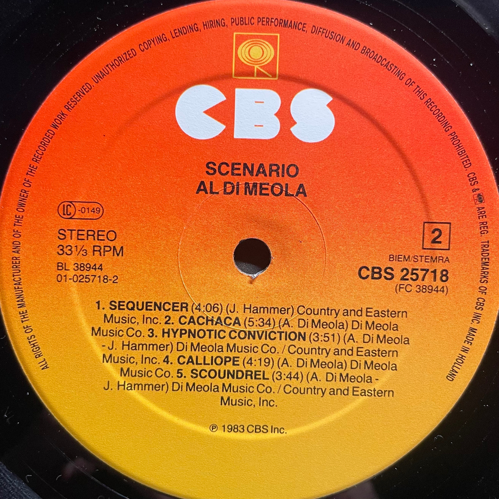 Al Di Meola ‎– Scenario (Голландия 1983г.)