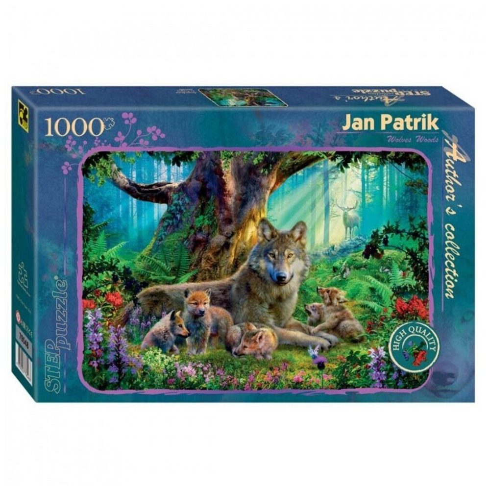 Пазл Step Puzzle "Лесные Волки", 1000 элементов, 21.5x33x6 см, картон, авторская коллекция, от 12 лет