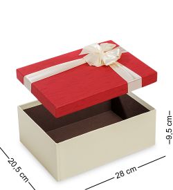 WG-49/2-B Коробка подарочная «Прямоугольник» цв.беж/красн.