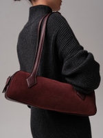 Замшевая сумка багет Deboro 31129 зимняя вишня