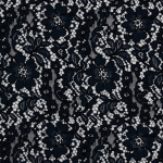 Хлопково-вискозное кордовое кружево чернильного цвета