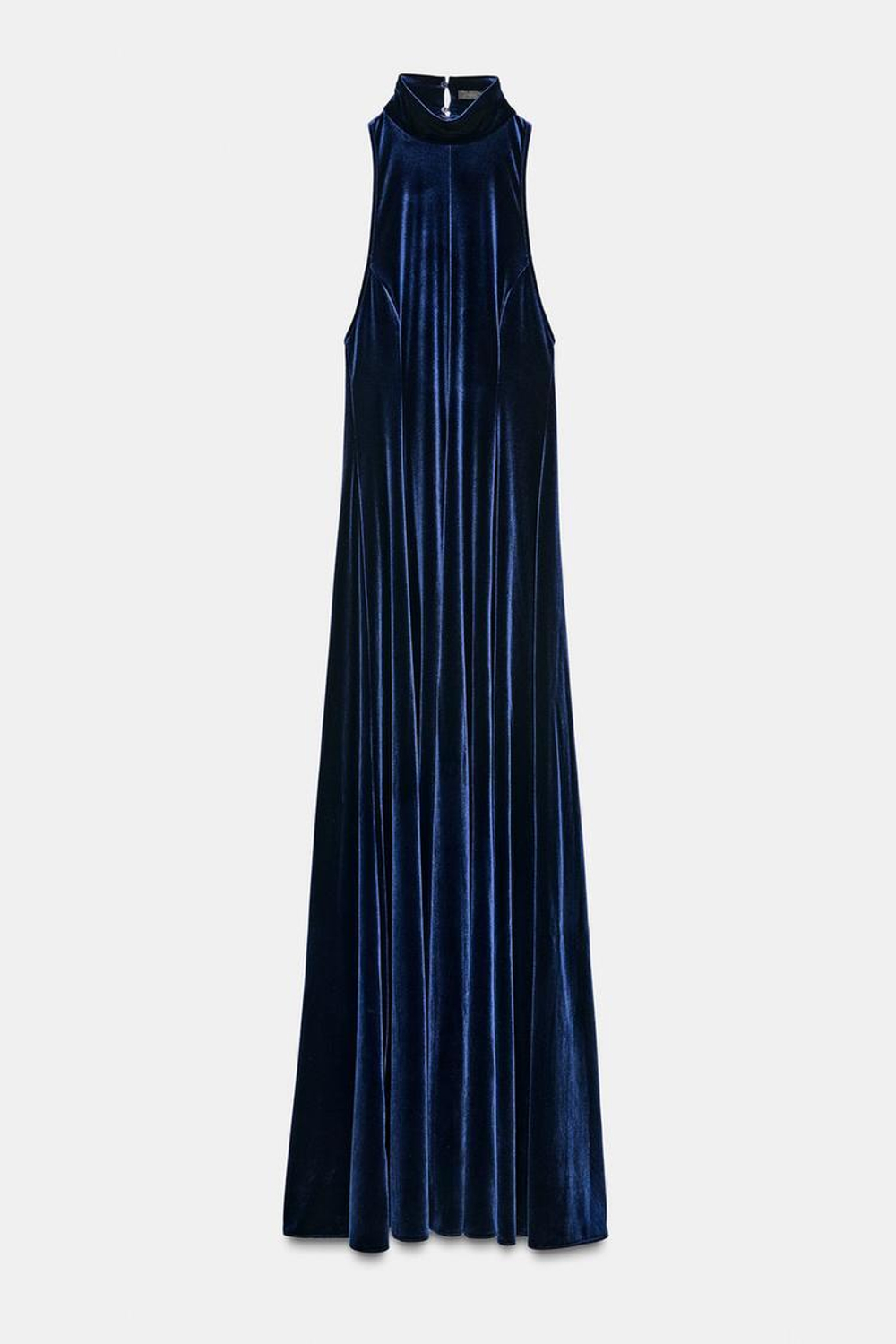 ZARA ДЛИННОЕ ПЛАТЬЕ С ОТКРЫТОЙ СПИНОЙ, МОРСКОЙ СИНИЙ