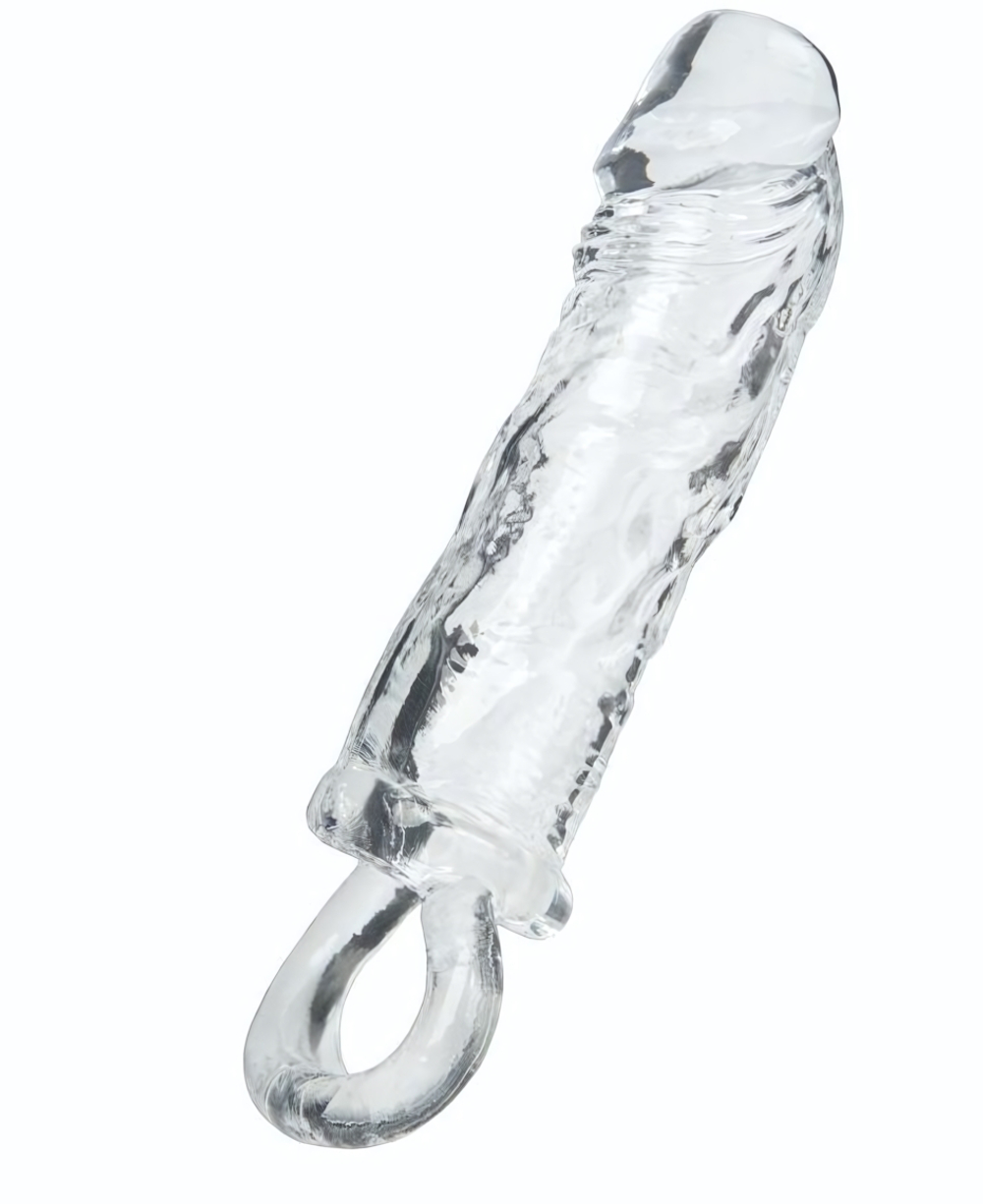 Прозрачная насадка с петлёй для фиксации - 14 см. (Цвет: прозрачный)