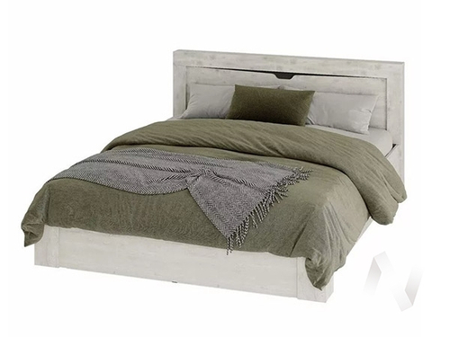 Кровать КР-15 МС Леонардо (бетон пайн светлый/бетон пайн светлый; графит)