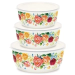 Набор мисок эмал 3пр Peonies пласт/кр ТМ Appetite