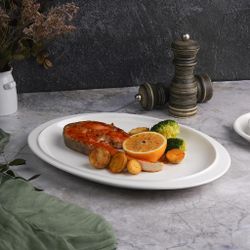 Блюдо овальное 30*21,5 см h3 см с бортом белое фарфор NEW P.L. Proff Cuisine [3]