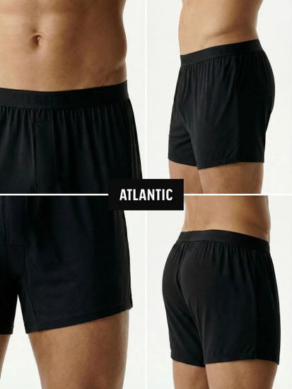 Трусы (1 шт) мужские семейные Atlantic MBX-662, микромодал, черный