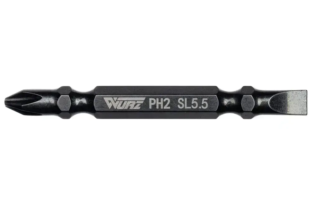 Бита PH2/SL5,5 x 65мм S3 3шт. двусторонняя намагниченная WURZ 2610-3