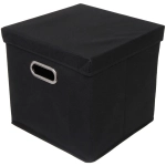 Короб - органайзер складной стеллажный для хранения вещей с крышкой «ДОМания», цвет черный, 33*33*33см (лейбл)