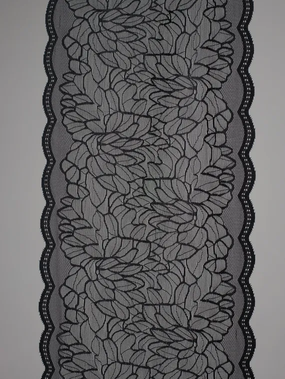 03-295 Кружево эластичное 22 см, черный 170