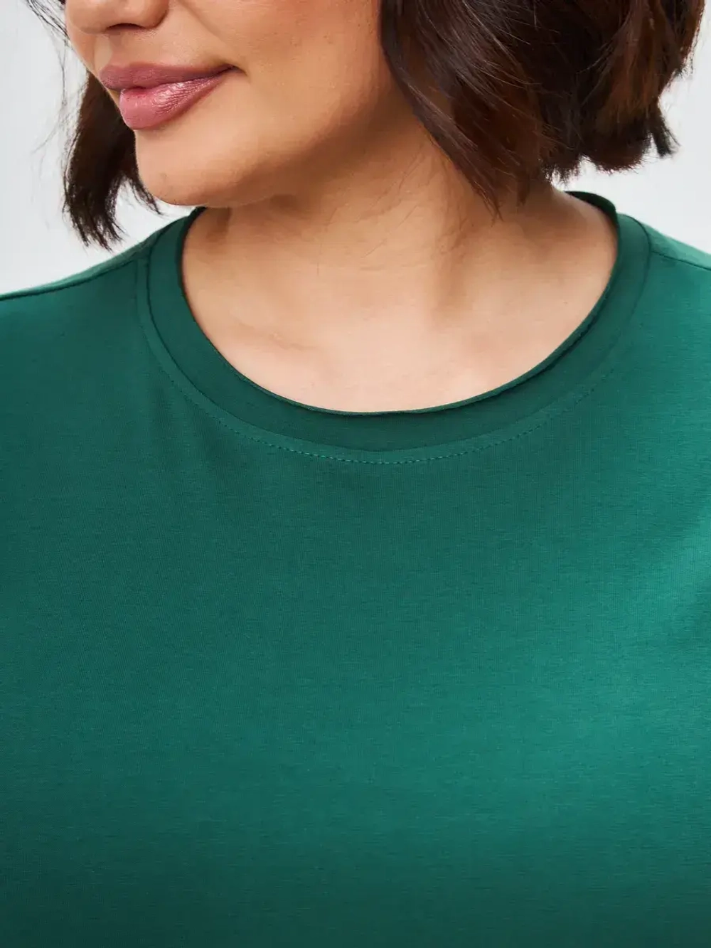 Футболка с баской оверсайз изумрудный