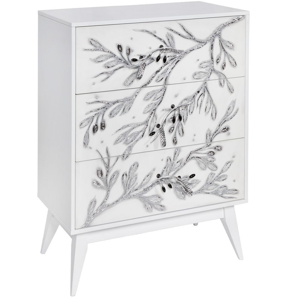 Ручка мебельная скоба Oliva Branch (Олива Бранч) левая Античное серебро