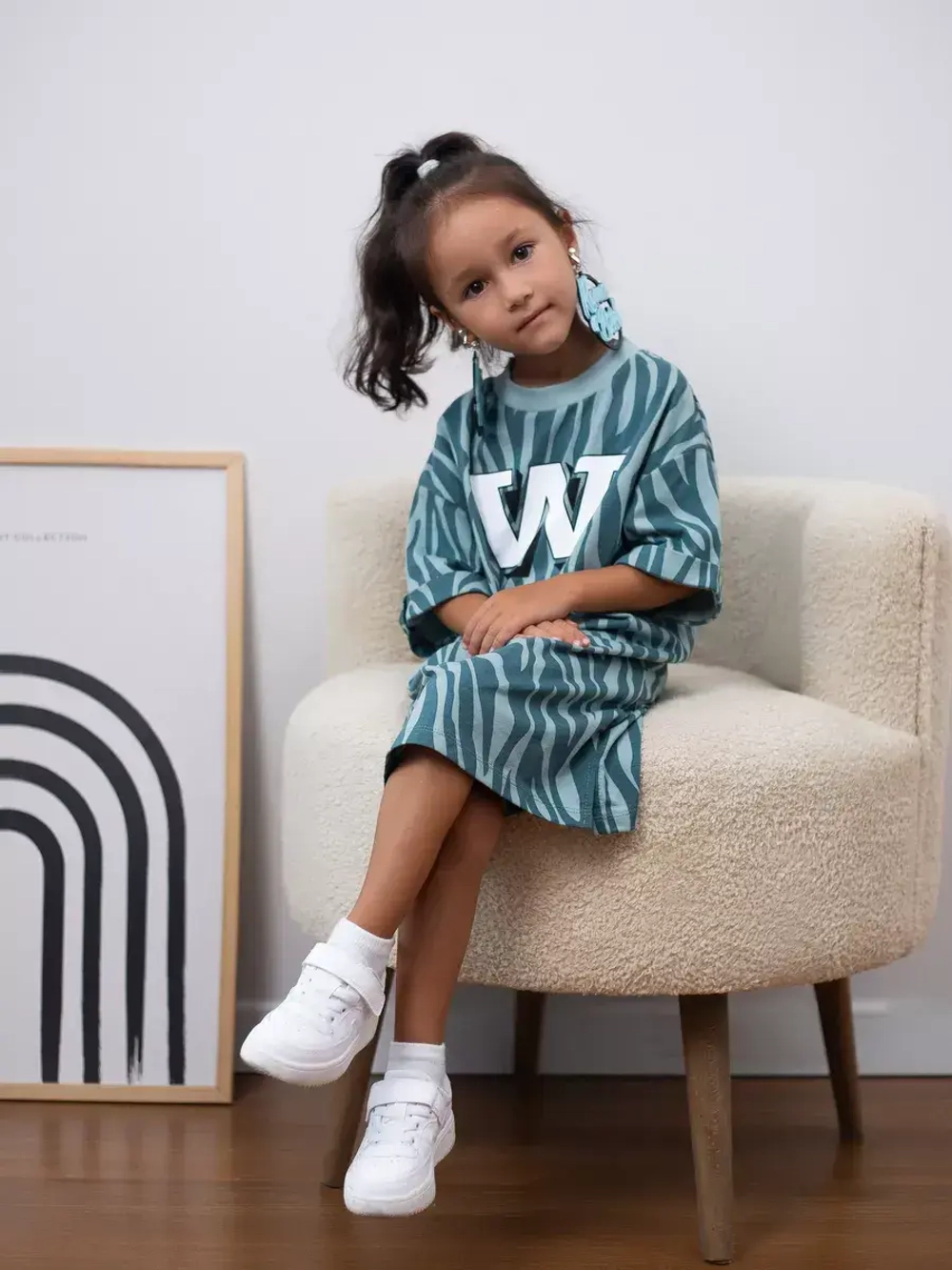 Платье туника оверсайз для девочки