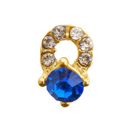 Irisk Пирсинг для ногтей "Бинди с синей стразой"