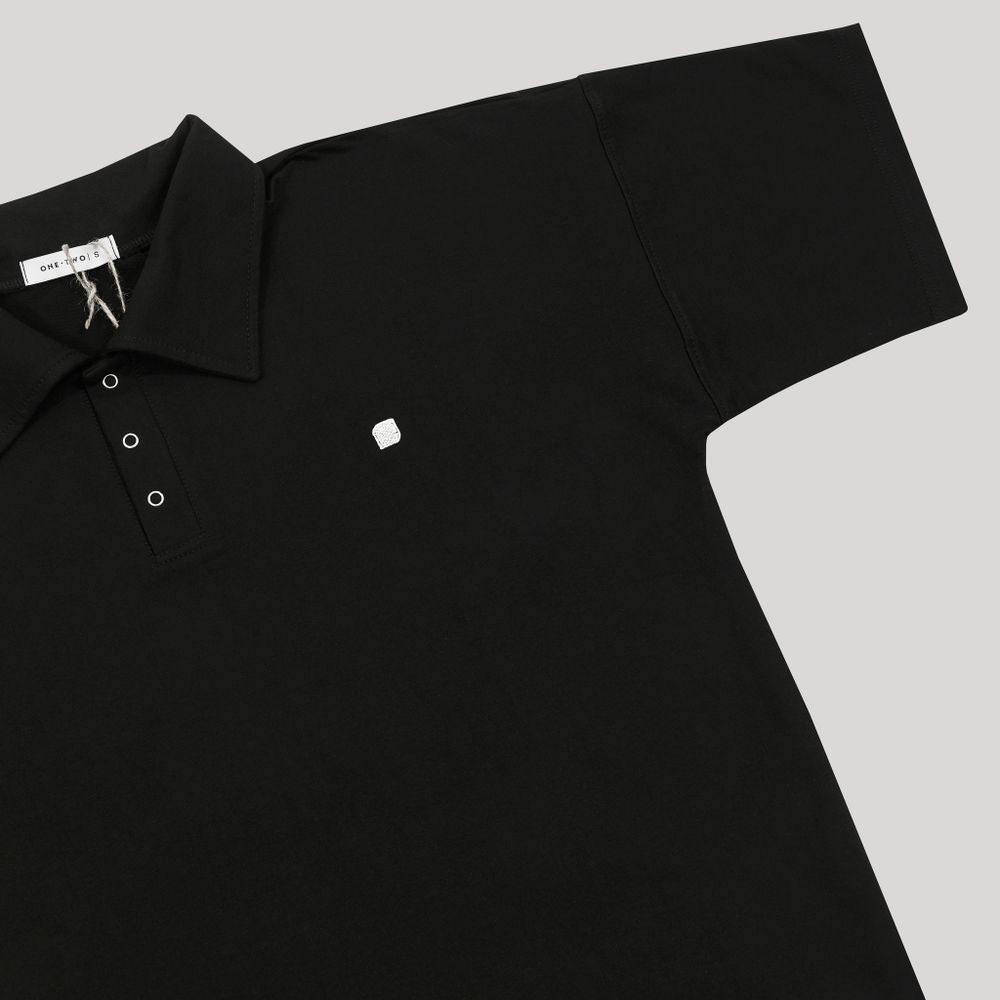 T Shirt Polo Black ONE TWO