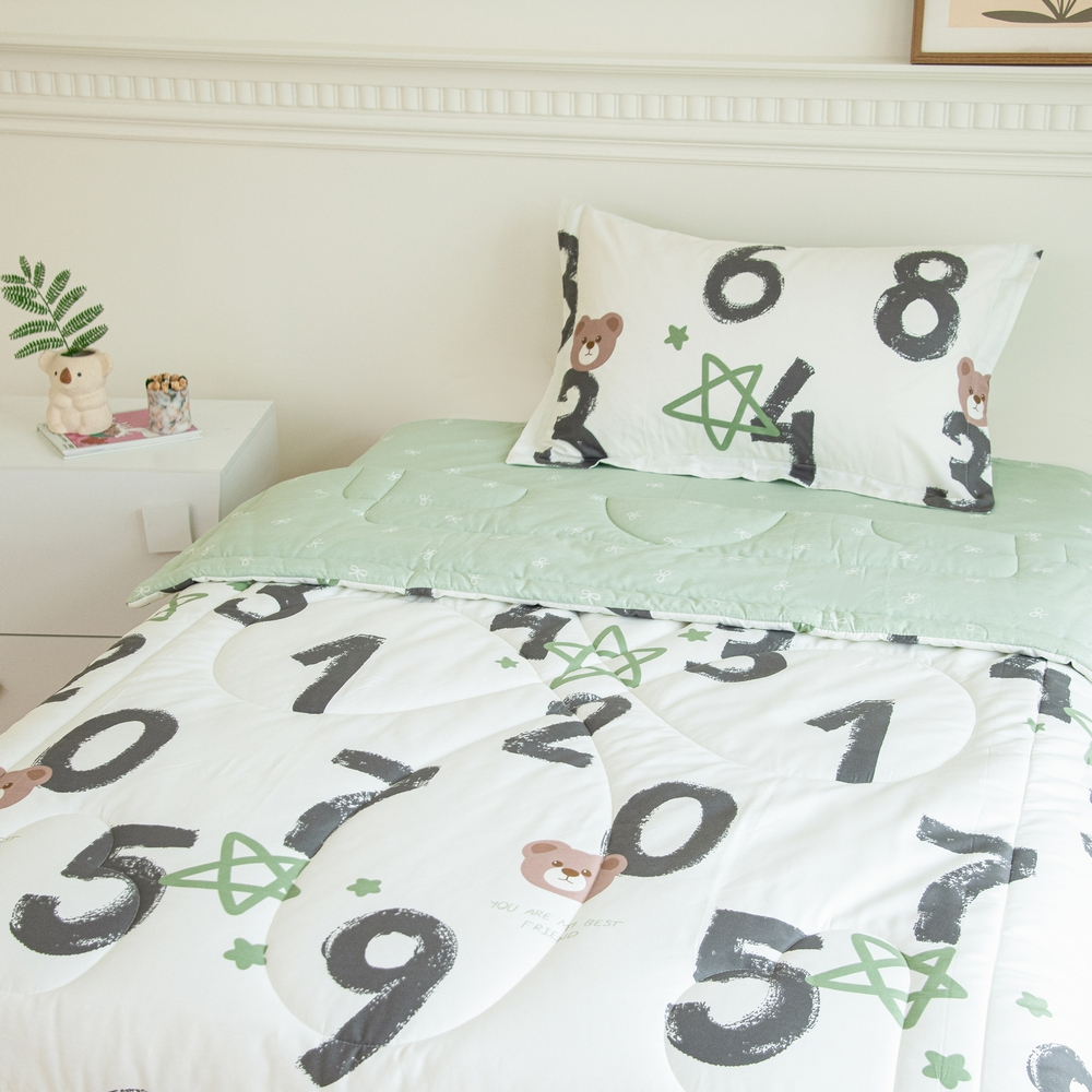 Комплект постельного белья Сатин с Одеялом Young 100% хлопок на резинке OBKR018