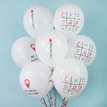 Шар (12''/30 см) С Днем Рождения! (крестики-нолики), Белый (200), пастель, 1 ст, 25 шт.